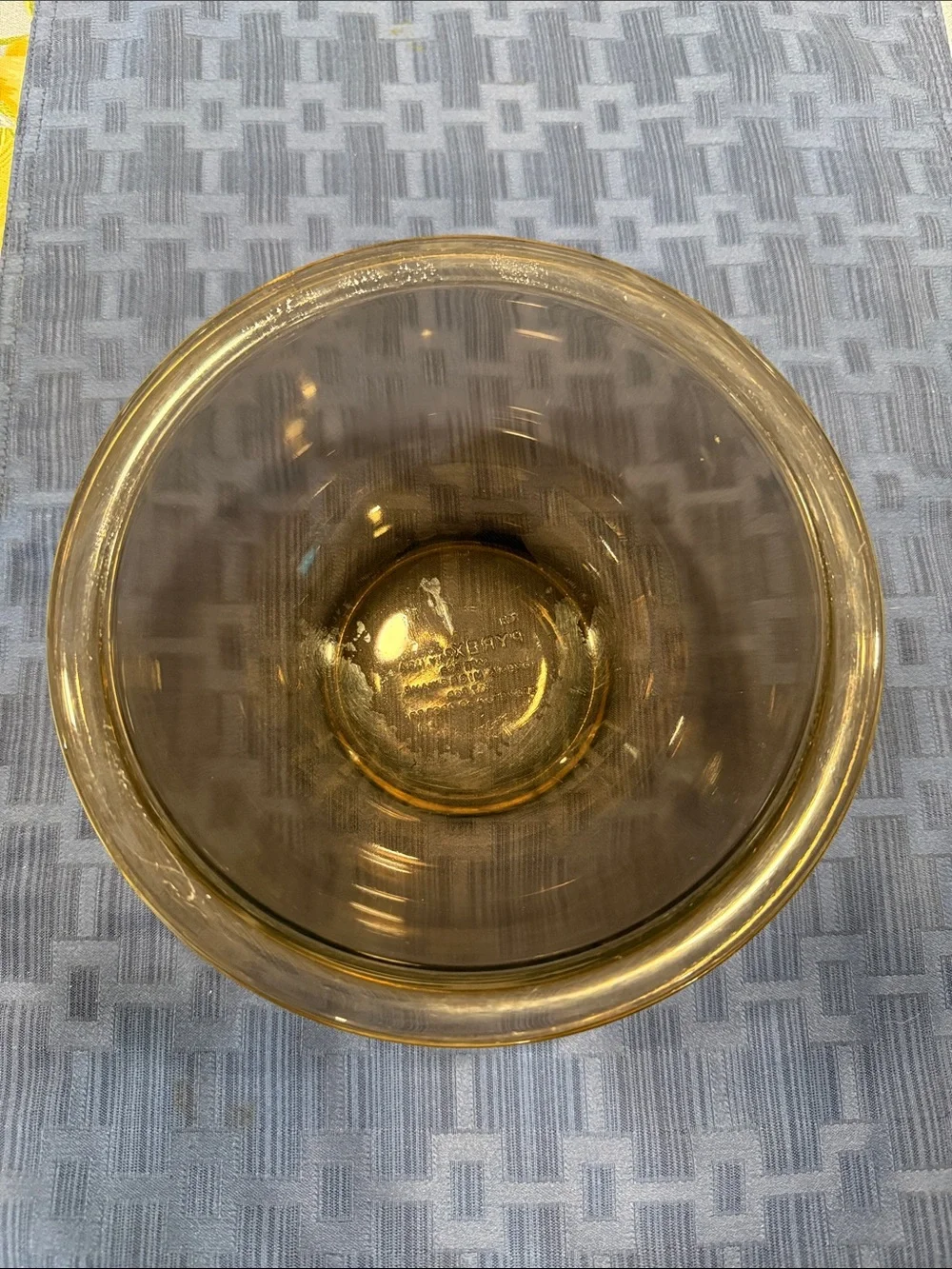 Pyrex Amber Brown Glass Mixing Bowl 1 quart